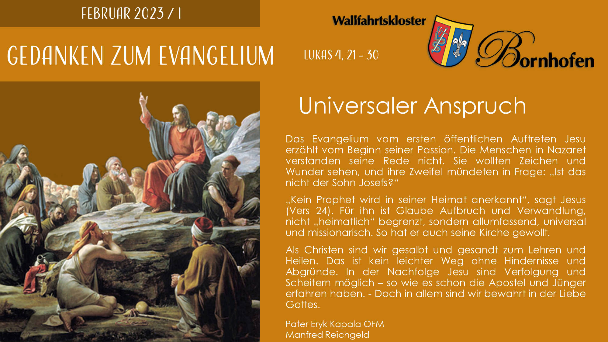Gedanken zum Evangelium - Kloster Bornhofen