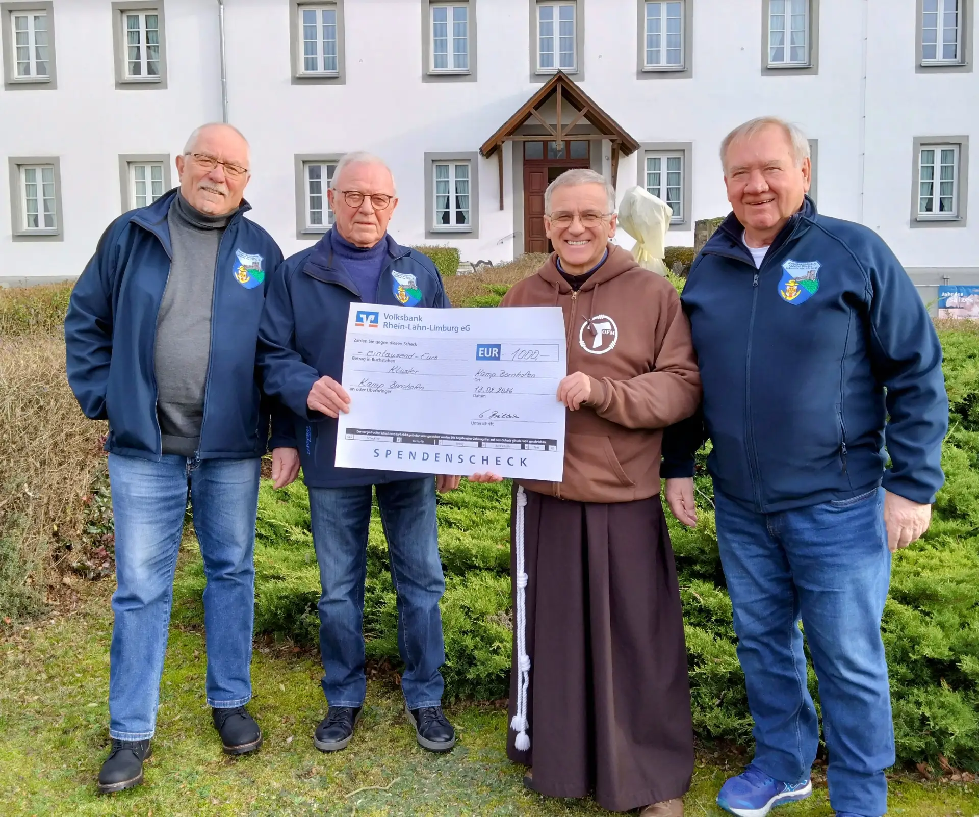 Scheckübergabe Pater Eryk Kloster Bornhofen Feb 2026