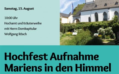 15. August 2026 Hochfest Aufnahme Mariens in den Himmel
